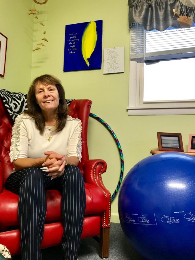 Maria Randazzo, Director of the Wellness Center for Health & Counseling/Substance Abuse
Specialist, in her office where she has created a relaxing atmosphere on Nov. 1.